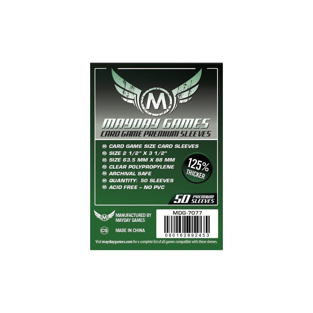 Premium Card Game Sleeves (50 Pack) 63.5 X 88 MM (Dark Green)